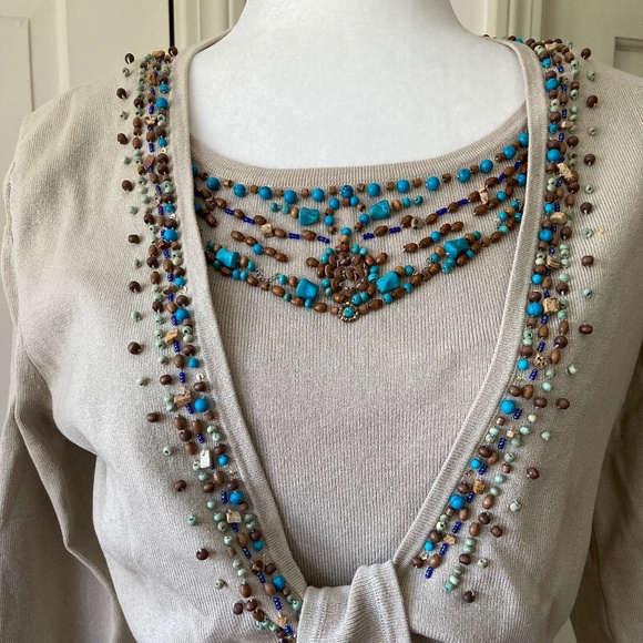 2 Piece Beaded Tank/Jacket SET - Picture 4 of 9
